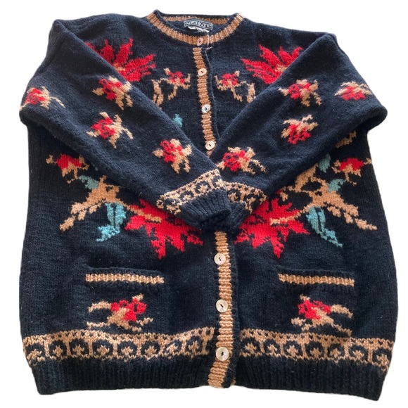 Vintage Chunky Hand Knit Classic Sweater Genuine Abalone Buttons❣️ - Picture 15 of 16